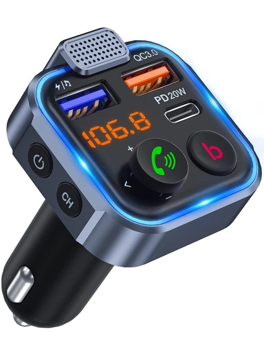 New Design Car FM Transmitter Bluetooth 5.0 Radio Adapter Review