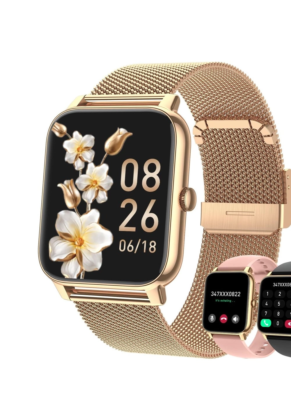 Smart Watch with Stylish Adjustable Gold Plated Strap (h13)