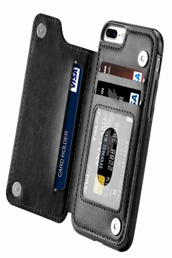 Protective Wallet Case With Kickstand For Apple iPhone 7/8 Plus Black Review