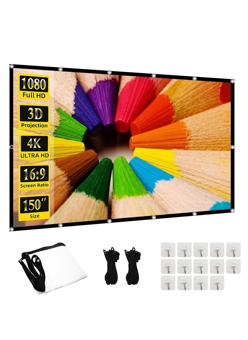 Portable 150 inch Projector Screen Review (Model Number not specified)