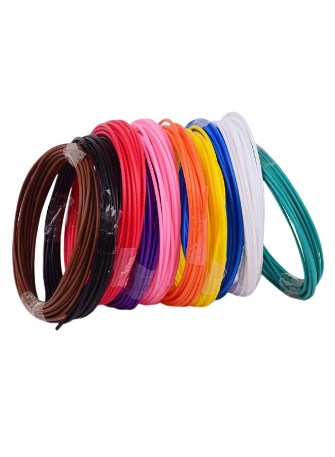 10-Piece Filament Refills For 3D Pen Multicolour (OS25 Model Number)