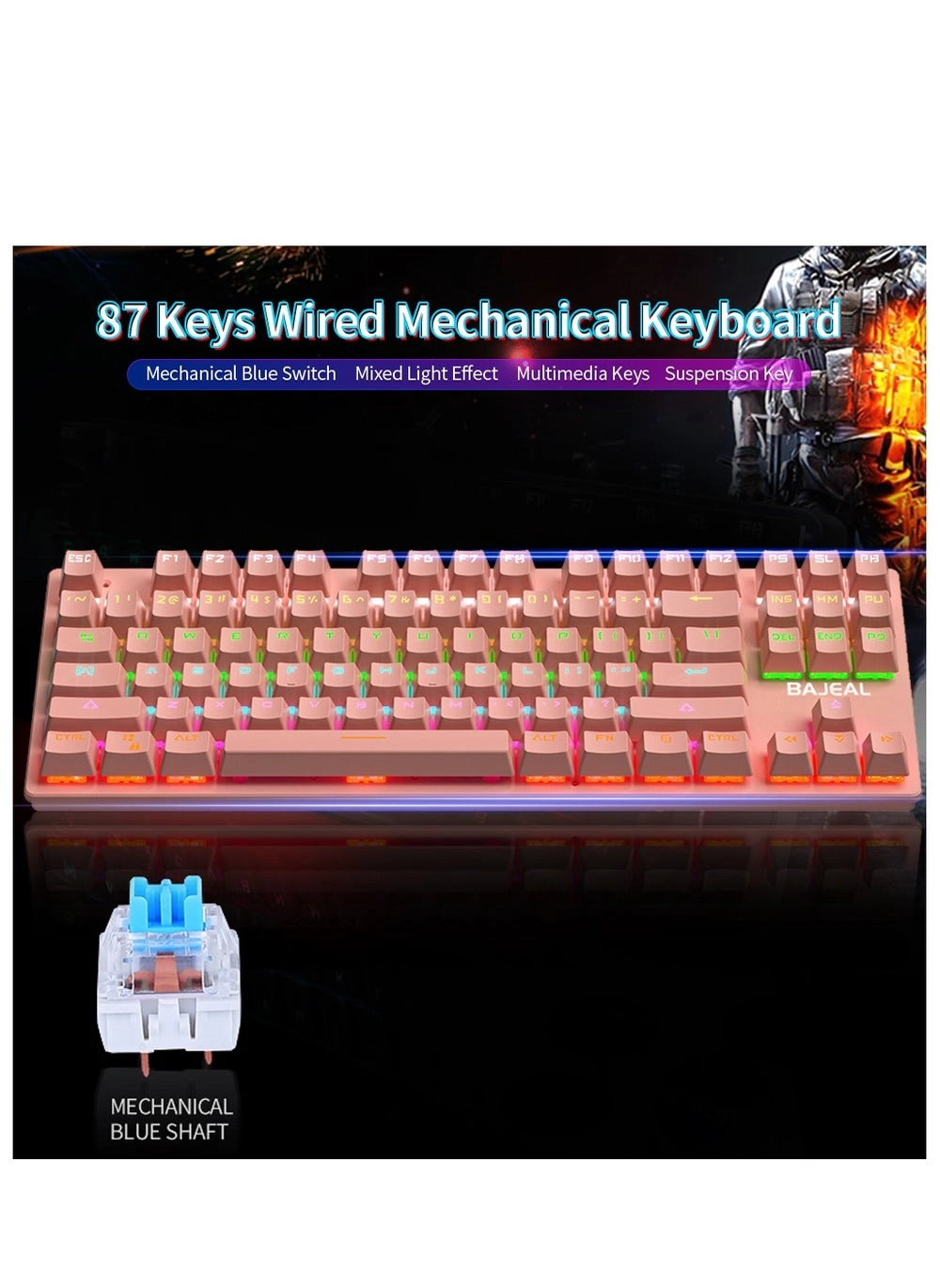 Mechanical Gaming Keyboard K300 Review: Pink LED Backlit TKL Keyboard