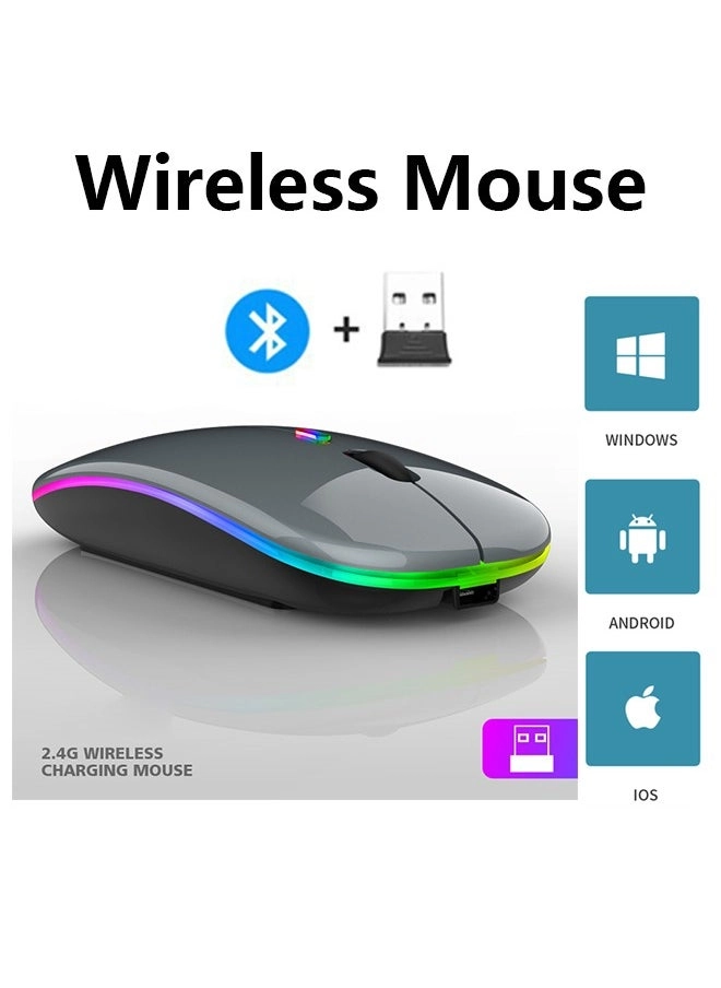 Wireless Bluetooth Mouse Review: Bluetooth 5.1 + USB Rechargeable Silent Mouse &#8211; (Grey)