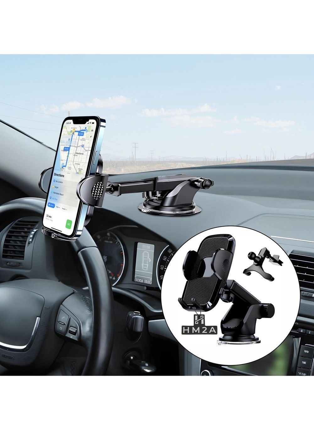HM2A Car Phone Holder Review: 3-in-1 Dashboard, Windshield &#038; Air Vent Mount