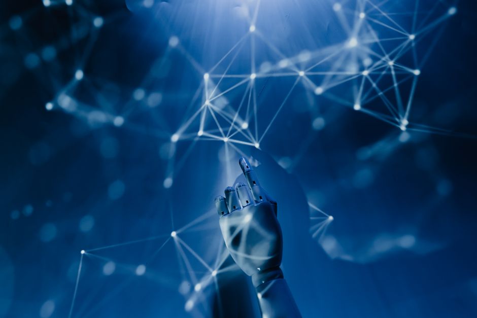 مفهوم الذكاء الاصطناعي في واجهة رقمية مستقبلية عالية الدقة